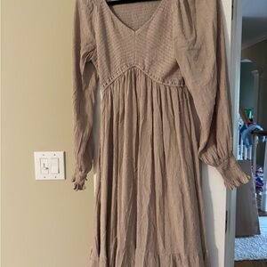 Baltic Born Long Sleeve Dress in Taupe